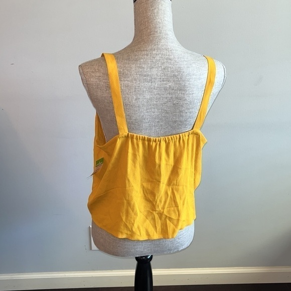 Madewell button front tie tank top size L mustard yellow.  Excellent condition - Picture 4 of 7